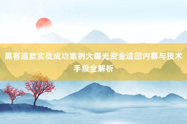 黑客追款实战成功案例大曝光资金追回内幕与技术手段全解析