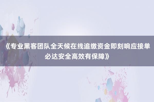 《专业黑客团队全天候在线追缴资金即刻响应接单必达安全高效有保障》