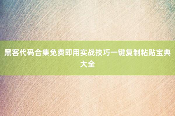黑客代码合集免费即用实战技巧一键复制粘贴宝典大全